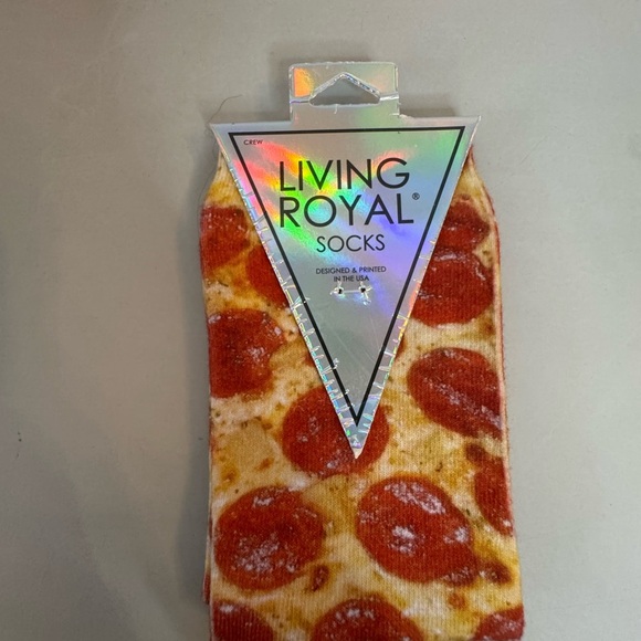 Living Royal Pizza Pattern Socks - NWT - Picture 1 of 7